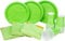 HEKU Juego desechable para fiestas, 120 piezas en verde claro, adecuado para 30 invitados, incluye platos de papel, vasos de fiesta (0,25 l) y servilletas (33 x 33 cm), ideal para fiestas, barbacoas,