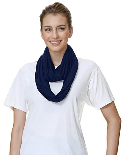 Lina & Lily Modal Premium Jersey Loop Schal für Damen Herren (Marineblau)
