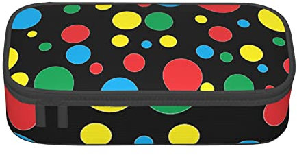TOPUNY Twister Polka Dots Printing Large Capacity Pencil Case, Pencil Pouch, Portable Stationery Bag, Multifunctional Organizer