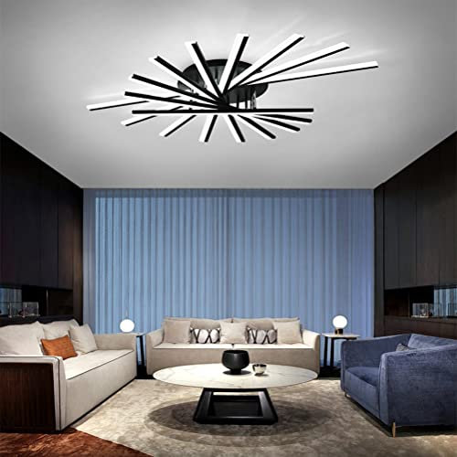 QAZPLM LED Wohnzimmer Deckenleuchte Dimmbar, LED Deckenleuchte mit Fernbedienung Kreatives rotieredes Design wohnzimmerlampen