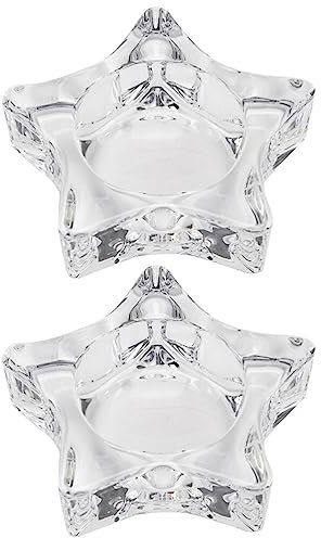 BESPORTBLE fünfzackiger Stern Teelichthalter Glas Kerzenhalter Set aus Kristallglas, Teelichter Glas Kristall, Kreatives Stern Ornament für Zuhause, Esstisch und Bar, Platz