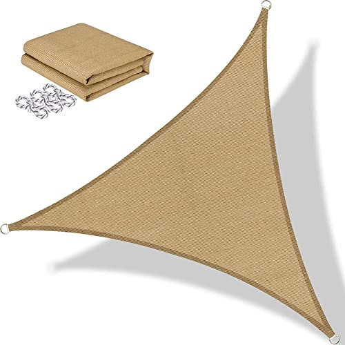 Supatmul a Vela Triangolare 2,5x2,5x2,5m, Vela Ombreggiante Impermeabile Triangolare, da Sole Parasole Triangolare Protezione Raggi UV, HDPE Tende a Vela per Terrazzo Balcone Giardino Piscina