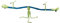 MaxxToys Kinder-Wippschaukel für den Außenbereich – Wippe für Kinder und Garten – 176 x 58 x 68 cm – Kinder-Wippe für draußen – Gartenspielgerät – Karussell – Drehkarussell – Blau