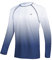 Huayuzh Mens Swim Top Rash Guard Long Sleeve UPF 50+ Quick Dry Breathable Running Sport UV Sun Protection Swimming Shirts White Gradient Navy XL