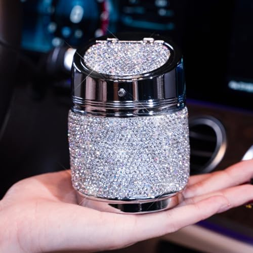 Konforhom Neu Auto Aschenbecher Metall Strass Glitzer Halter Sparkling Zigarette Zylinder Rauchfrei Tasse