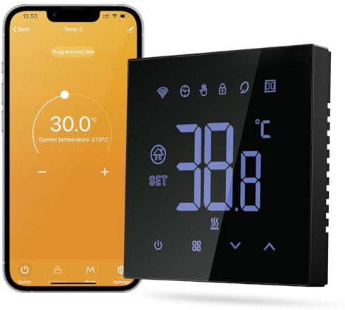 MIUCDA Thermostat Fussbodenheizung Wasser, Tuya WiFi Heizungsthermostat Smart Digital Raumthermostat Kompatibel mit Alexa, Google Home
