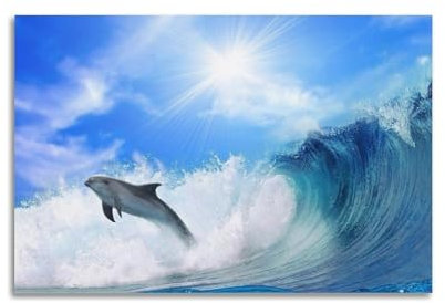 KAIPA Sea Life Poster Delfin-Poster, dekoratives Gemälde, Leinwand, Wandposter und Kunstdruck, modernes Familienschlafzimmer-Dekor-Poster, 20 x 30 cm