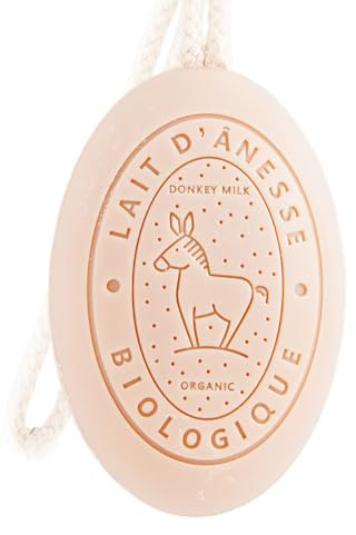 Label Provence Savon de Marseille - French Soap on a Rope Made With Fresh Organic Donkey Milk - Monoi Fragrance - 175 Grams