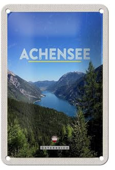Femer Blechschild Reise 12x18cm Achensee Österreich Familie Wanderung Schild
