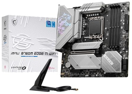 MSI MPG B760M Edge TI WiFi Gaming Motherboard (Support 14th/13th/12th Gen Intel Processors, LGA 1700, DDR5, PCIe 5.0, M.2 Slots, 2.5Gbps LAN, USB 3.2 Gen2, HDMI/DP, Wi-Fi 6E, Bluetooth 5.3, mATX)