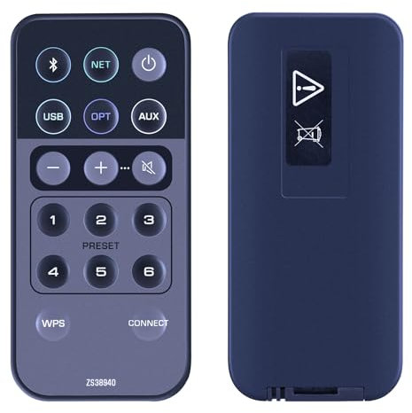 TCNOUMT Neu Ersatzfernbedienung für Yamaha ZS38940 Fernbedienung Yamaha MusicCast Netzwerk Lautsprecher NX-N500 NX-N500B NX-N500S NXN500 NXN500B NXN500S