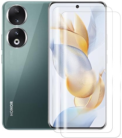 Visiodirect Lot de 2 Verres trempé incurvé pour Honor 90 5G 6.7 REA-AN00, REA-NX9 - Film de Protection