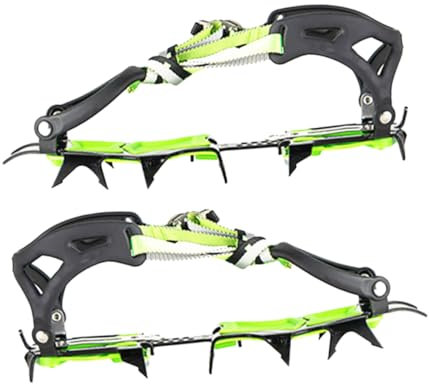 POPETPOP Long-Lasting Manganese Steel Ice Cleats TPU and Nylon Straps 14 Teeth for Hiking