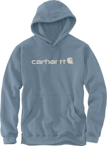 Carhartt Herren Loose Fit Midweight Logo Graphic Hooded Sweatshirt, Blau, XL EU