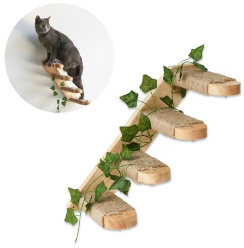 TREKAM Escalera para Gatos - Escalera Gatos Pared Bidireccional y Resistente - escaleras para Gatos con Montaje en Pared Estable y Atractiva - Muebles para Gatos Funcionales y Estéticos
