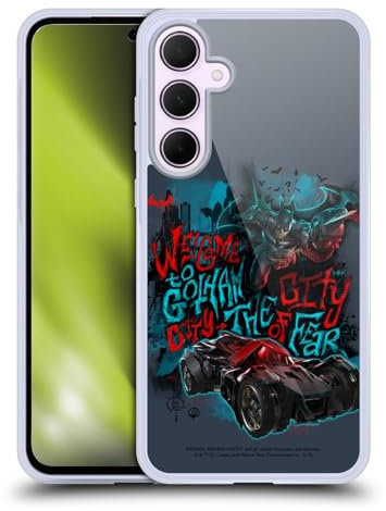 Head Case Designs Offizielle Batman Arkham Knight Willommen in Gotham Grafiken Gel Handyhülle Hülle [Militärischer Schutzgrad] Kompatibel mit Samsung Galaxy A35 5G