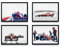 MJ-GRAPHICS® Ferrari Rot Autos Poster Set, Formel 1 Deko, 4xA4 Rennstrecke F1 Bilder, Kinderzimmer Junge Deko, Büro Bilder, Gaming Zimmer Poster Ohne Rahmen