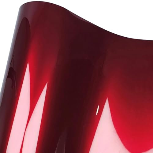 LKXHarleya Dunkelrote, glänzende Vinyl-Autofolie, Selbstklebende Luftablassblase, für den Außenbereich, PVC-Folie für Autos, Motorräder, LKWs