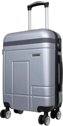 Warenhandel König Hartschalen Koffer Trolley Luzern Handgepäck - Farbe Silber - Gr. M
