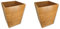 OSCO Square Bamboo Waste Bin | 2 Pack | Height - 28 cm | Width - 22 cm | Trash Can, Waste Paper Basket, Recycling Container for Office, Home, Bathroom