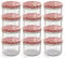 Oputec 12 x 230 ml Einmachgläser mit Schraubdeckel rot kariert – Perfekt für Marmeladen, Konfitüren und mehr, kleine Gläser mit Deckel, ideal als Mini-Marmeladengläser und Schraubgläser