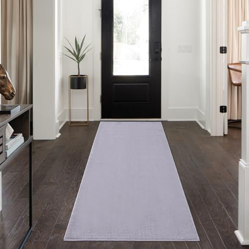 Simurq Läufer Waschbar rutschfest – Teppich Läufer für Flur, Küche, Schlafzimmer, Wohnzimmer – Küchenläufer (Grau, 80x200 cm)