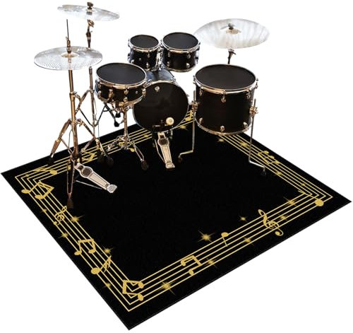 Drum Teppich Schlagzeug Teppich Schlagzeugteppich Schallschutz Akustik Teppich Schallschutzmatte 140 x 120 cm Drum Rug Drum Matte Drumteppich rutschfeste Trommel Teppiche, Für Bass Drum Snare