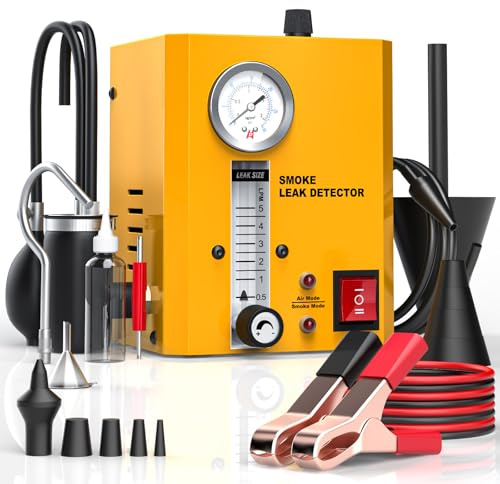 GODIAG SL300 Pro KFZ-Rauchprüfgerät mit Manometer & Durchflussmesser Gelb | 12V SL300 PRO Rauchprüfgerät mit regelbarem Durchflussmesser: Findet präzise & sicher Vakuum- & EVAP-Lecks am Auto.