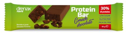 Drenax ProteinBar barrette proteiche 55grammi. Proteine da latte, senza glutine. No olio di palma. Cioccolato fondente