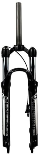 HESHUWEN Bike Forks Magnesium Alloy MTB Bicycle Fork Supension OIL 26/27.5/ 29er Inch Mountain Bike 32 RL100mm Fork For A Bicycle Accessories Mtb Forks(26 HL gloss black)