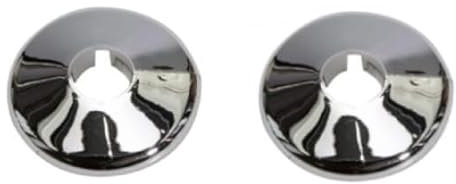 Project DIY® | Talon Pipe Collars/Covers | Snap-On Pipe Covers for Plumbing | Neat Finish for Radiator & Floor Pipes | Multiple Sizes & Colours | Easy Fit | UK Made | Pack of 2 (Chrome Effect, 15mm)