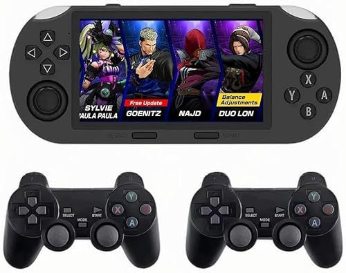 SF3000 Portable Handheld HD Gaming Console Set, Multiple Simulators HD Games Retro Video Console, Handheld Game Console for Emergency Charging of E-Book Readers and Mobile Phones (With 2 Controllers)
