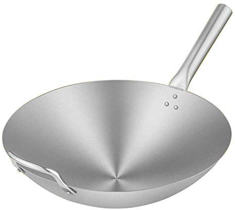 GAOAZHEN Wok 36 43 cm en Acier Inoxydable antiadhésif Compatible Tous Feux Dont Induction Stay Cool poignées A 36 cm