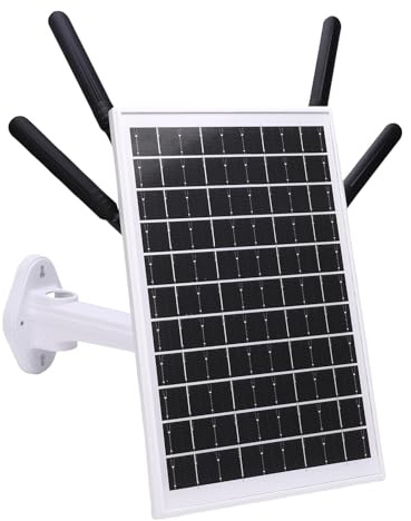 Xiuganpo Solar Powered 4G LTE Modem Router, Solar Wifi Extender Signal Booster 150M for Camping RVs (Black Antennae)