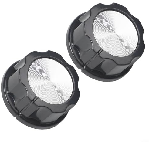 Lot de 2 boutons de minuterie pour appareils de cuisine, boutons de rechange en plastique pour friteuse à air, four et autocuiseur, 35 mm x 35 mm