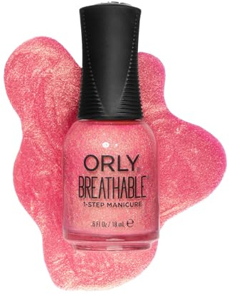 ORLY Gloss Over It Breathable Nagellack 18 ml – Pinky Glitzer Golden Frühlingston, Hochglanz Finish, Atmungsaktiv, Vegan & 13-Free, Stärkt Nägel mit Arganöl & Vitaminen, Langanhaltend, 1-Step-Maniküre