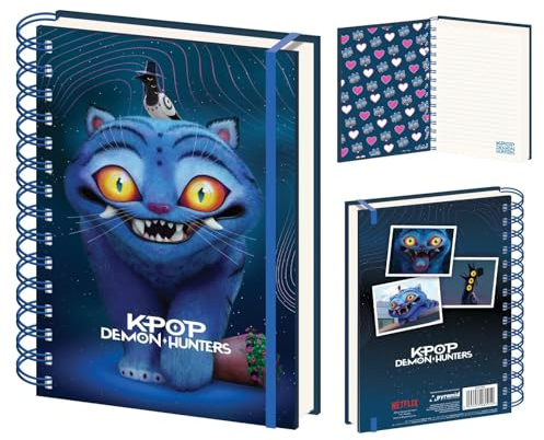 K-Pop Demon Hunters (Derpy Tiger) 3D-Linsenraster-Notizbuch, A5, offizielles Lizenzprodukt, A5, 3D-Linsenraster-Notizbuch, liniertes Schreibtagebuch für Schule, College, Schreibwaren, Geschenk für