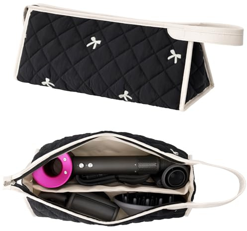 Linpr Reise Tasche für Dyson Airwrap Styler Haartrocknern, Schleife Schwarz | Tragbare Aufbewahrungstasche für Haarstyling Werkzeuge, Kompatibel mit Shark FlexStyle/Supersonic Lockenstäben und Zubehör
