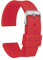 ULLCHRO Unisex Kautschuk Armband mit Edelstahl Silberne Schnalle 26mm Rot