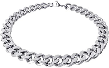 RUGGED steel - Damen XXL Edelstahl Panzerkette - stylische 14 mm breite Statement Halskette - kurze Collier Länge 40 45 cm - Silber Hochglanz - wasserfest & hypoallergen - inkl. Schmuck-Box