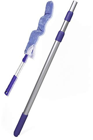Putzen wie die Profis – Flex Dusty Staubwedel mit Teleskopstiel (70–175 cm) - Flexibler Microfaser-Staubmop für hohe Flächen & Enge Stellen - waschbar & biegbar - inkl. Gratisprobe GlasRein