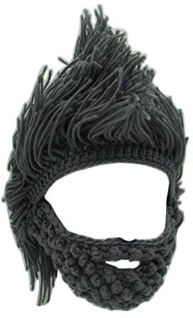 YEKEYI Strickmütze für Kinder und Erwachsene, Barbaren-Beanie-Mütze, handgefertigt, gestrickt, lustiger Totenkopf