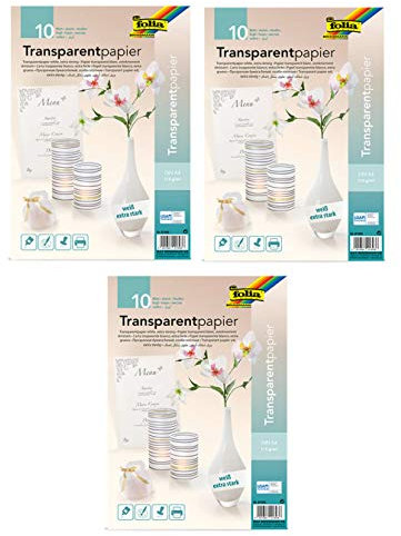 Folia 87400 - Transparentpapier, DIN A4 (3X Weiß, 10 Blatt)