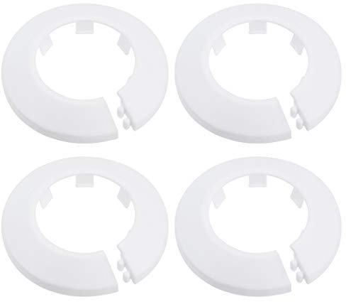 sourcing map 40mm Rohrabdeckung Dekoration PP Heizkörper Rosette Wasserrohr Wandabdeckung Weiß 4 Stück