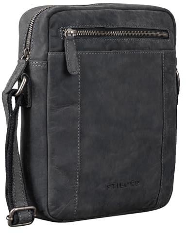 STILORD Fox Herrentasche Leder Vintage Messenger Bag Männer Handtasche klein für 10,1 bis 10,5 Zoll iPad Tablethülle Männer Handtasche Echtleder Farbe:Zamora - braun