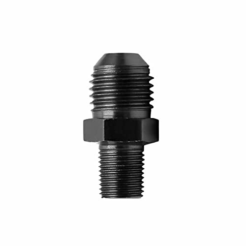 6AN to 1/8 NPT Male Hose Fitting Adapter, Universal Aluminum Flare Male 6AN to 1/8'' NPT Union Fuel Oil Line Pipe Connector Black Anodized