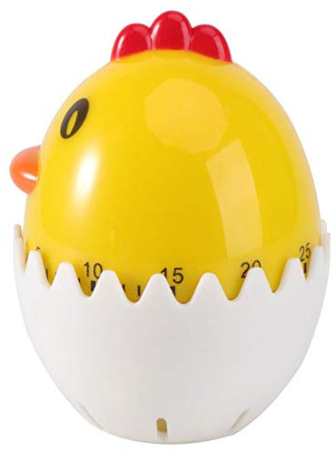 BESTonZON Mechanischer Timer Eieruhr Küchentimer 60 Minuten Countdown Timer Wecker Küche Backen Kochen Steaming Manual Timer für Kinder Lernen Sport Yoga Huhn im Ei Design