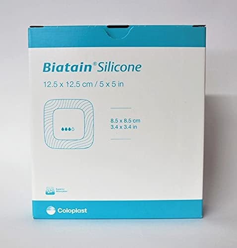 Biatain Silicone Foam Adhesive Dressing 12.5cm x12.5cm Pack of 10