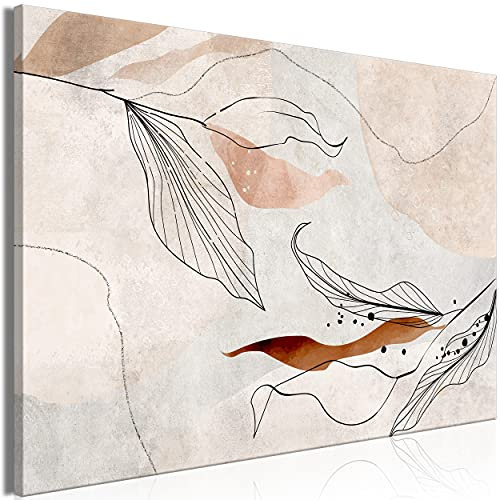 decomonkey Bilder Natur Abstrakt 120x80 cm 1 Teilig Leinwand Bilder Bild auf Leinwand Vlies Wandbild Kunstdruck Wanddeko Wand Wohnzimmer Wanddekoration Art Modern Pflanzen Laub Rosa