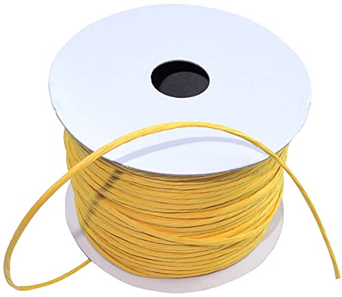 AERZETIX - C51691 - Corda spago di carta rinforzata ritorta - rotolo di filo metallico decorativo - Ø2mm x 50 metri - colore giallo mais - progetti creativi maglieria arte confezione regali festa
